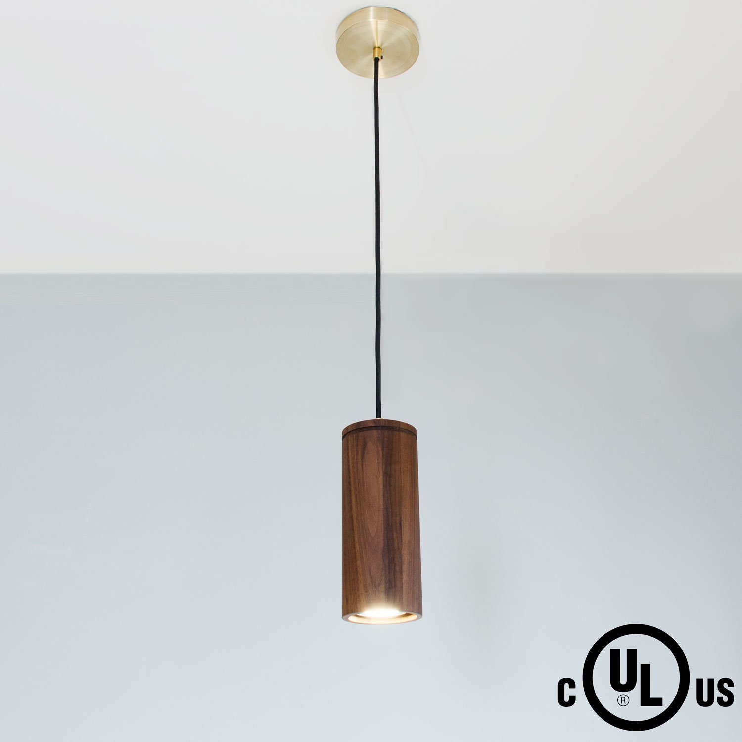 dome liste Fejde Wood Cylinder Pendant Light Shown in Walnut Modern Pendant - Etsy