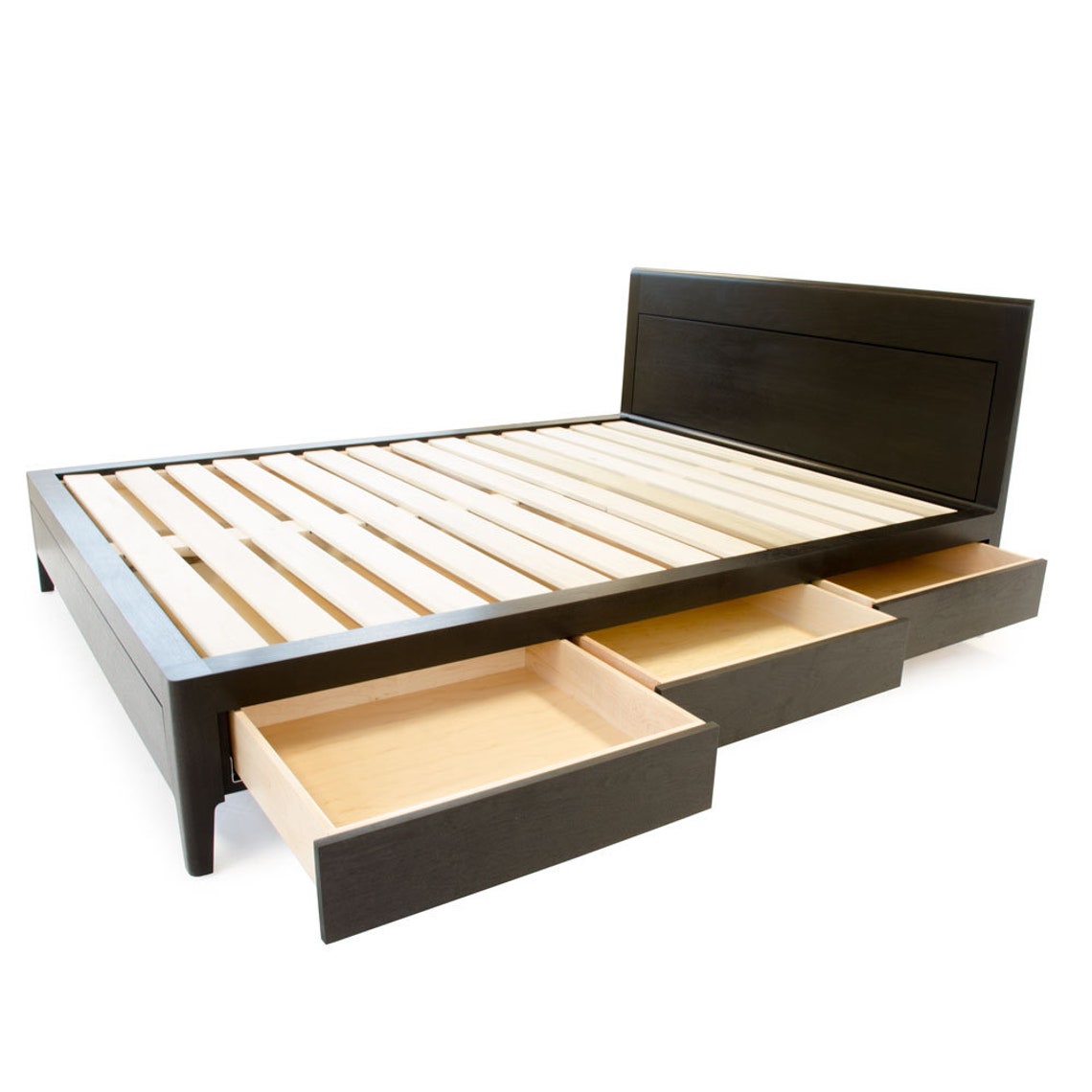 Storage Bed Plans King Size Platform Bed No. 2 Measured | Etsy