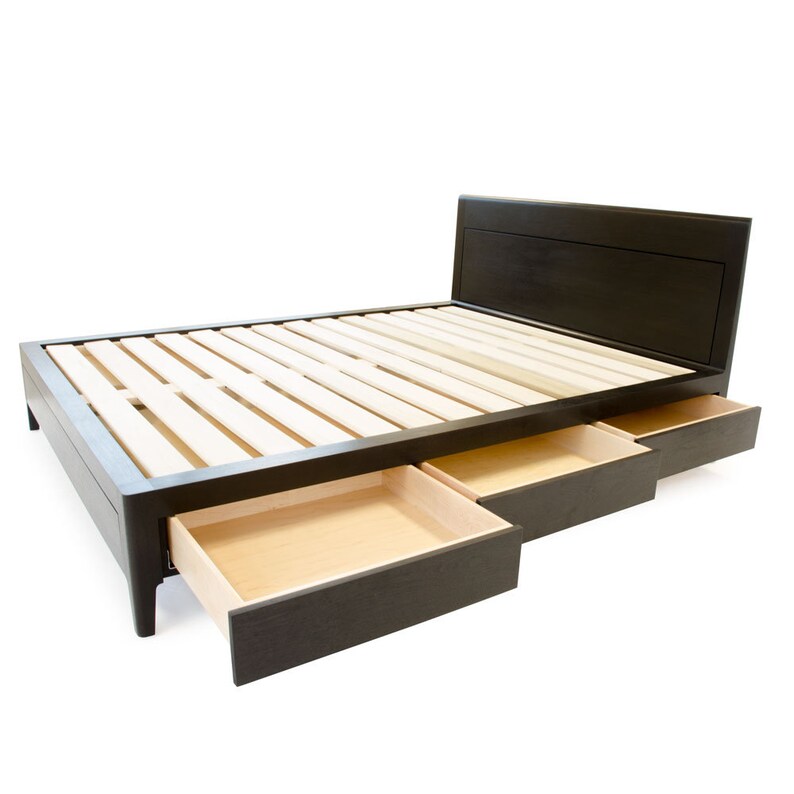 Storage Bed Plans King Size Platform Bed No. 2 Measured Etsy