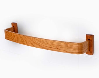 Bentwood Towel Bar - Cherry, Walnut, or Oak Curved Wood - Available in Several Sizes