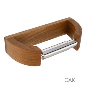 Modern Curved Wood Toilet Paper Holder - TP Holder - Minimalist Bathroom Decor - Choose Oak, Walnut, Maple, or Cherry Wood