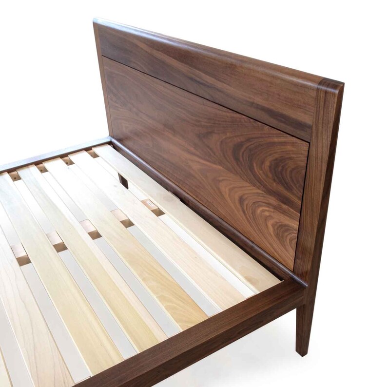 Walnut Platform Bed No 1 Modern Wood Frame Twin Full Queen King Solid Simple Design