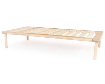 Maple Wood Platform Bed No. 4 - Solid Wood Bed Frame with Dovetail Detail, Perfect Boho Modern Wood Bed