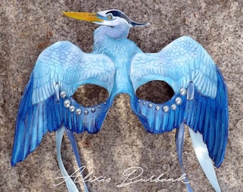 Custom Heron Leather Mask