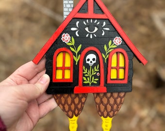 Baba Yaga House Wooden Wall Art Sign Home Decor