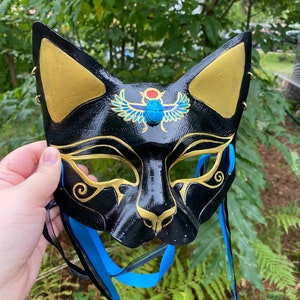 Custom Bastet Egyptian Cat Masquerade Mask Ready for Costume or