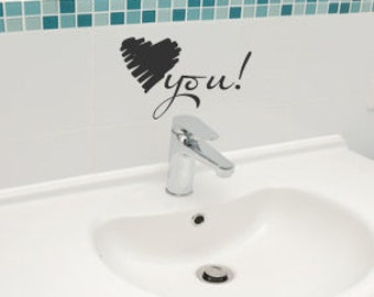 Vinyl Wall Art - Quote - Love (Heart) You - Vinyl Lettering - Decal - MVDLO010