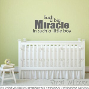 Such A Big Miracle In Such A Little Boy - Vinyl Wall Art - Quote - Vinyl Lettering - Decal - VRDC033