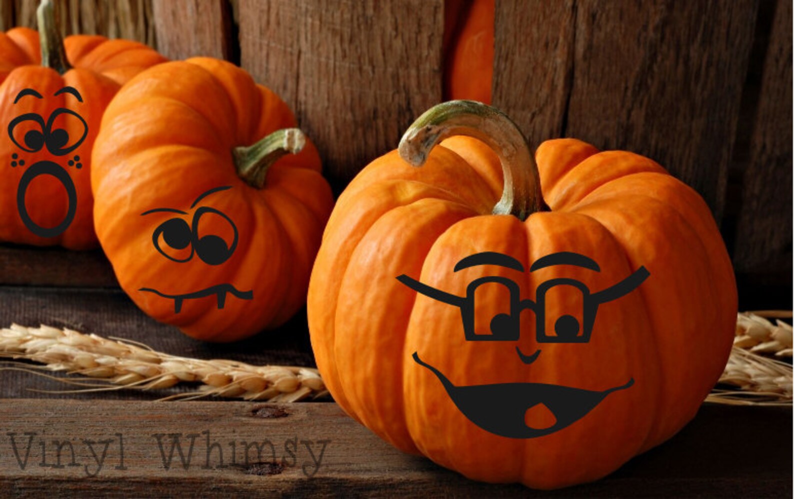 Jack-O-Lantern Pumpkin Funny Faces Autumn Halloween Vinyl | Etsy
