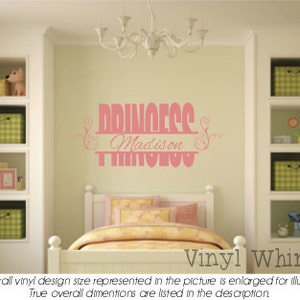Personalized Name - Princess With First Name - Vinyl Wall Art - Vinyl Lettering - Decal - MVDCT072