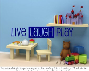 Live Laugh Play - Vinyl Wall Art - Quote - Vinyl Lettering - Decal - MVDCT080