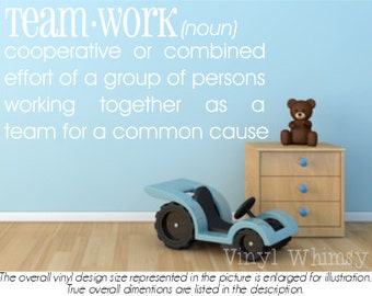 Definition - Teamwork (Noun) Cooperative Or Combined Effort Of A Group Of Persons... - Subway Vinyl Wall Art - Vinyl Decal - VRDDFB012