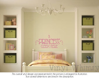 A Princess Sleeps Here - Vinyl Wall Art - Quote - Vinyl Lettering - Decal - MVDCT063