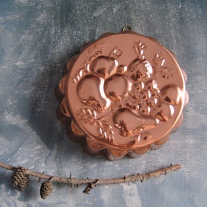 Kupferform mit Obstdesign, Vintage-Geleeform, Vintage-Küchengeschirr, Wandbehang