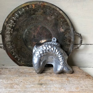 Moule à poisson en aluminium, petit moule en aluminium de poisson qui saute, décoration de cuisine de style campagnard français vintage, suspension murale