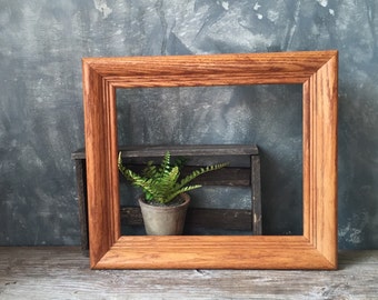 Wood Picture Frame, Mid Century Modern Oak Wood Frame, Vintage Cottage Chic Frame, Home Decor, Wedding Decor, Nursery Decor