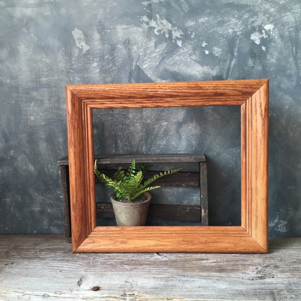 Wood Picture Frame, Mid Century Modern Oak Wood Frame, Vintage Cottage Chic Frame, Home Decor, Wedding Decor, Nursery Decor