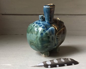 Seed Pod Vase, Hand Built Ceramic Vase, Textured Seed Pod Sculptural Pottery, Ceramic Vessel, Hand Made Studio Pottery Vase, Zen Vase