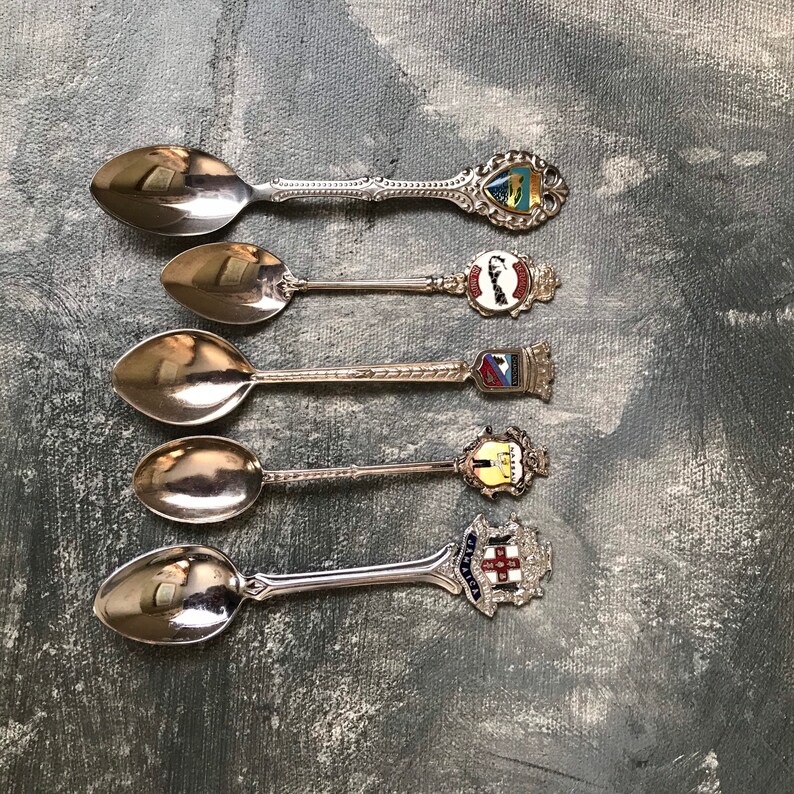 Souvenir Spoons Set of 10 Vintage Collectible Decorative Etsy Canada