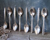 Silver Teaspoons | Holmes & Edwards Silver Plate | Set of 8 Vintage Teaspoons | Wedding Cutlery Mix and Match | Silver Plate Flatware