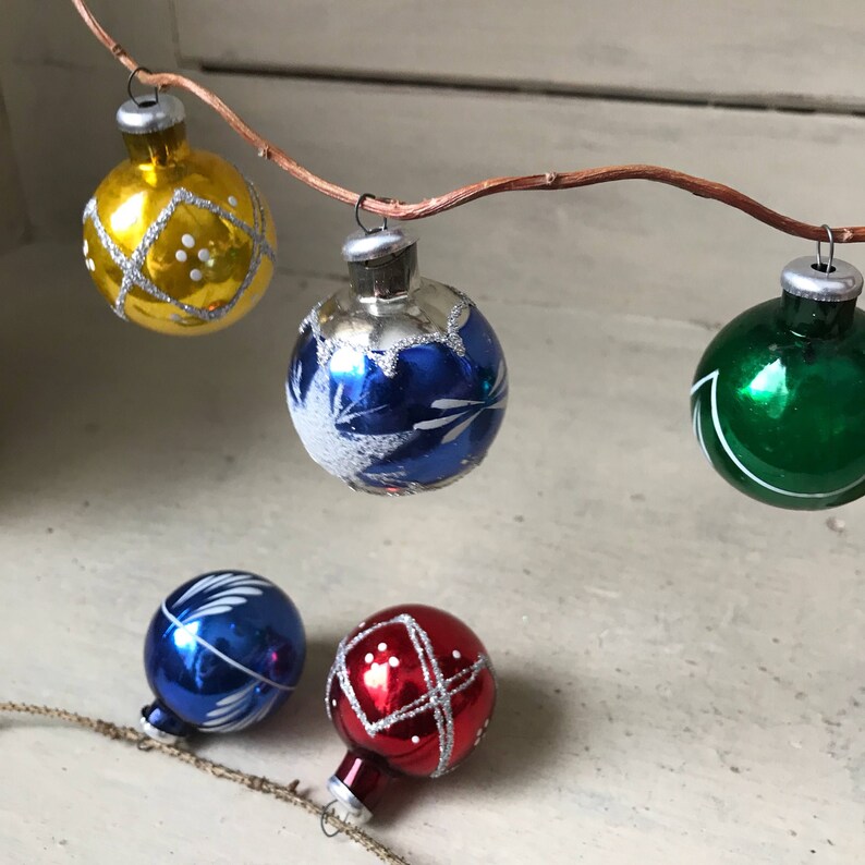 Mercury Glass Christmas Ornaments Vintage Tree Ornaments Set Etsy