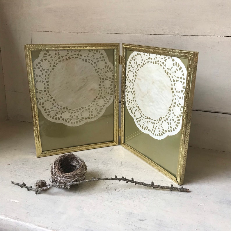 Hinged Solid Brass Picture Frame Vintage Gold Tone 8 X 10 | Etsy
