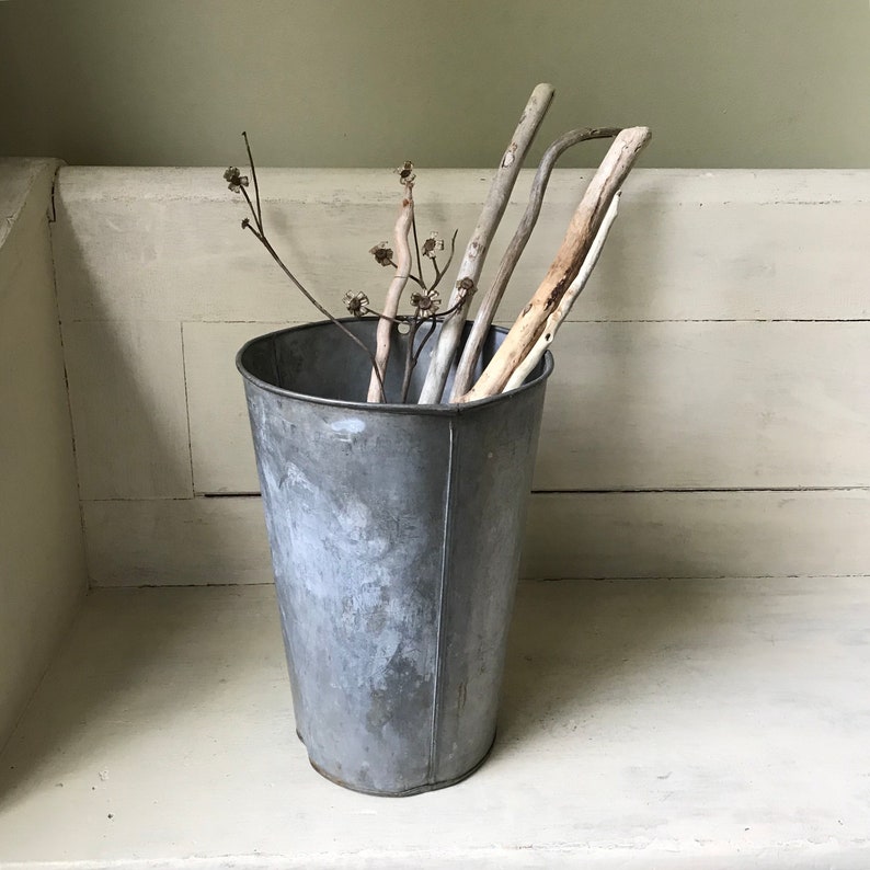 Galvanized Bucket Vintage Maple Sap Bucket Large Galvanized Etsy