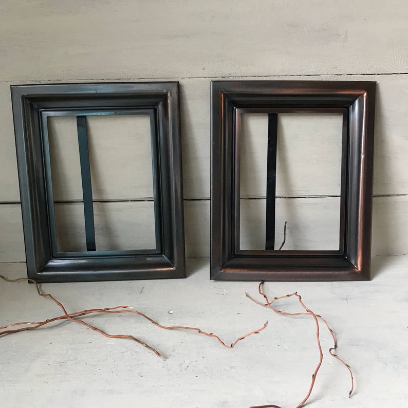 Aged Copper Picture Frames Set of 2 Vintage Metal Frames Mid Etsy
