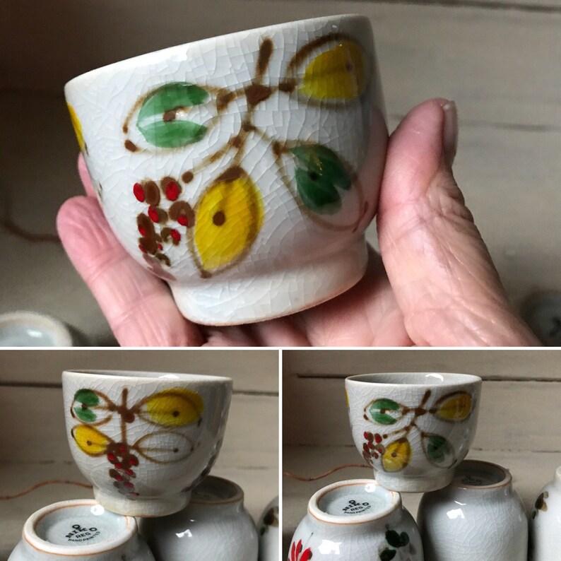 Japanese Tea Cups Set of 5 Hand Painted Teacups Vintage - Etsy