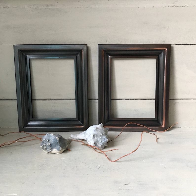 Aged Copper Picture Frames Set of 2 Vintage Metal Frames Mid Etsy