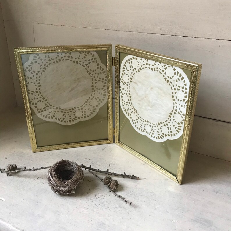 Hinged Solid Brass Picture Frame Vintage Gold Tone 8 X 10 | Etsy