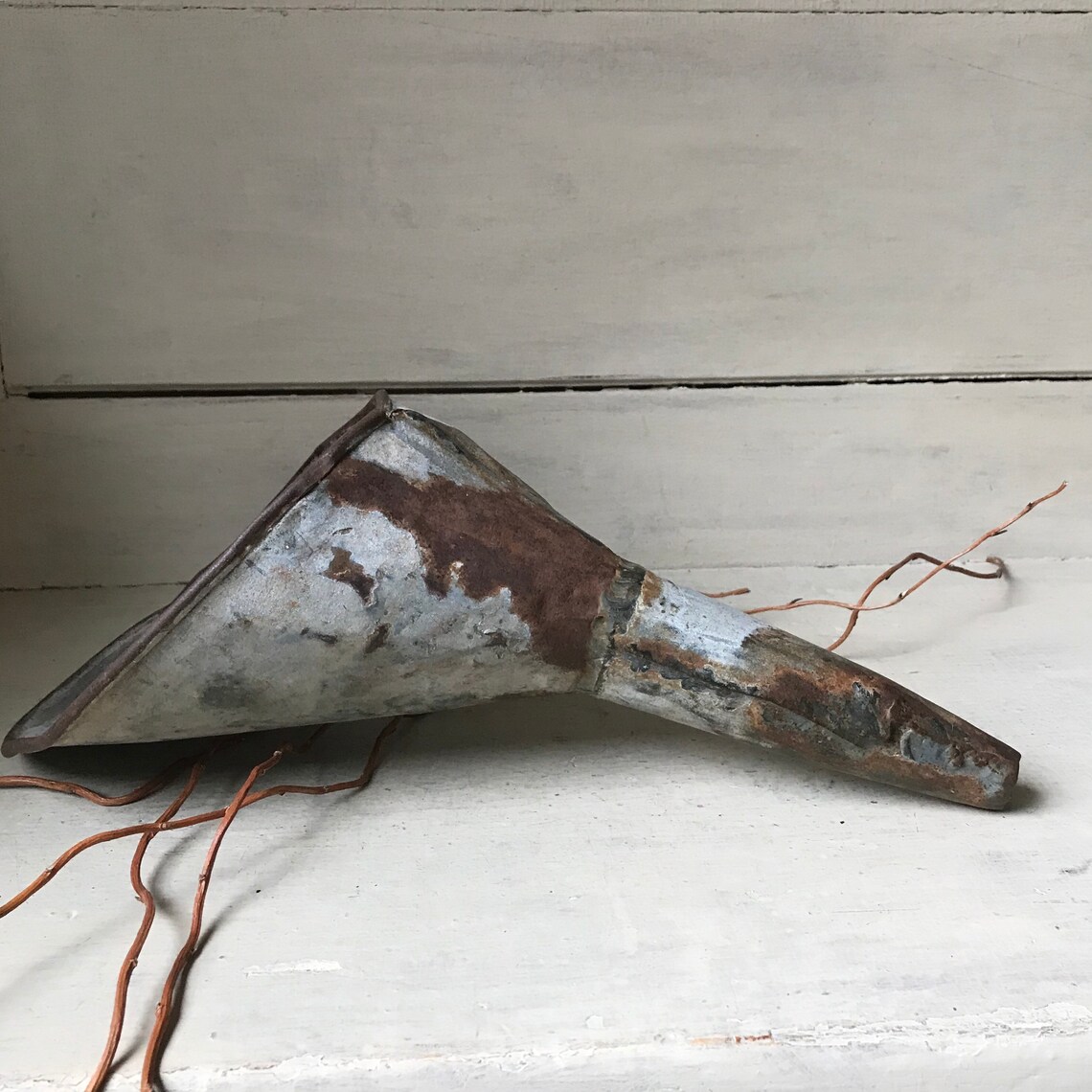 Vintage Oil Funnel Farmhouse Funnel Galvanized Metal Funnel Etsy