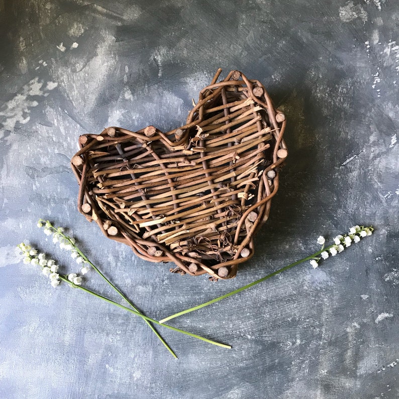Rustic Twig Heart Shaped Basket Vintage Heart Wall Hanging - Etsy