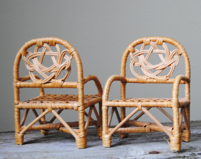 Wicker Doll Furniture Vintage Doll Chair Miniature Chair Etsy