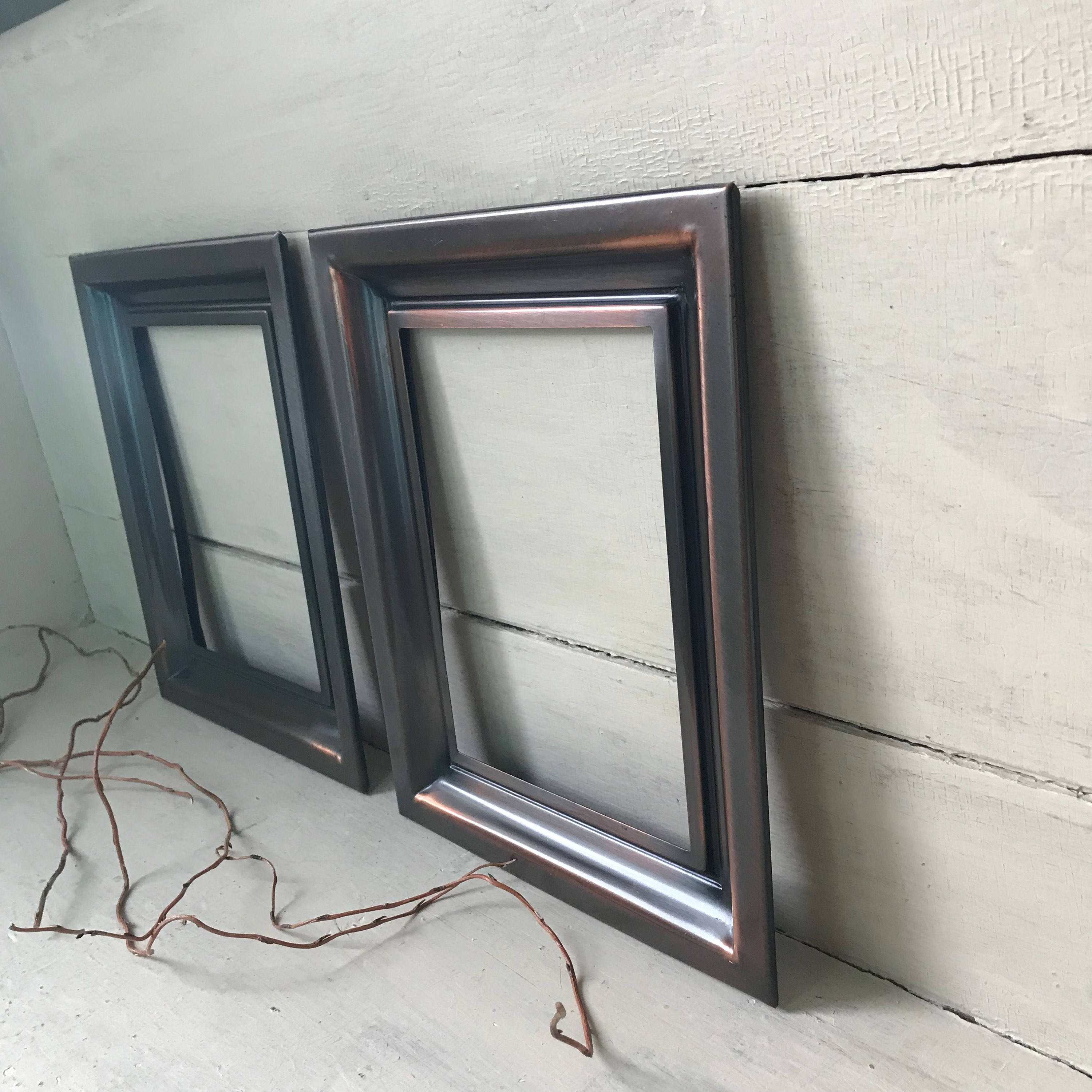 Aged Copper Picture Frames Set of 2 Vintage Metal Frames Mid Etsy Canada