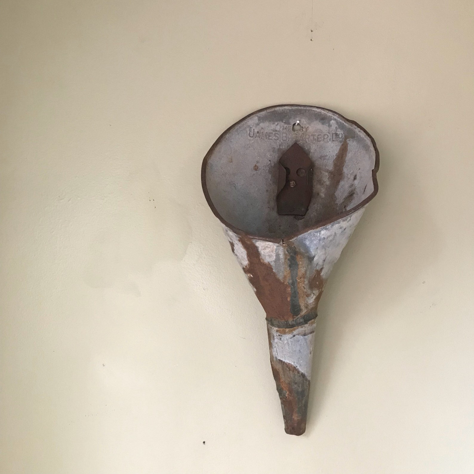 Vintage Oil Funnel Farmhouse Funnel Galvanized Metal Funnel Etsy