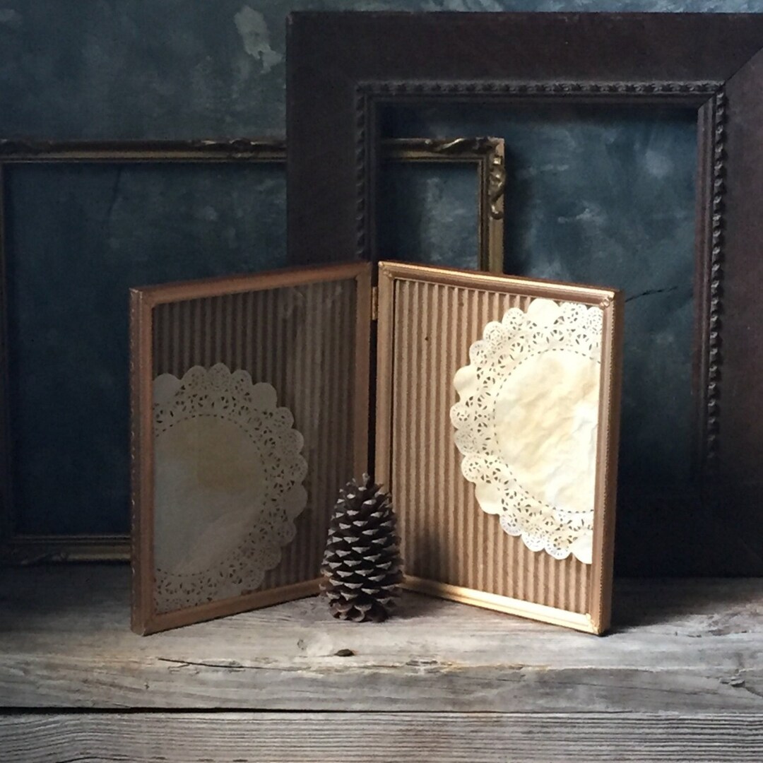 Hinged Metal Photo Frame, Vintage Gold Tone 8 X 10 Photo Frame, Ornate ...