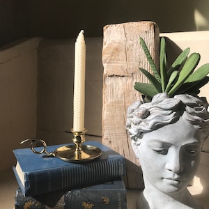 Brass Chamberstick Candle Holder, Vintage Brass Candlestick Holder, Traditional Decor,  Farmhouse Decor