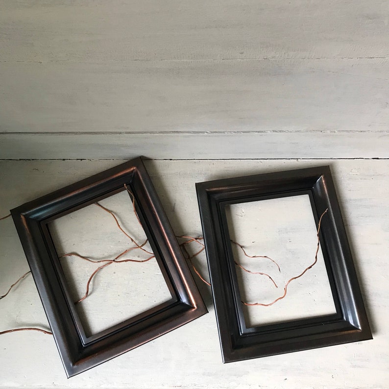 Aged Copper Picture Frames Set of 2 Vintage Metal Frames Mid Etsy