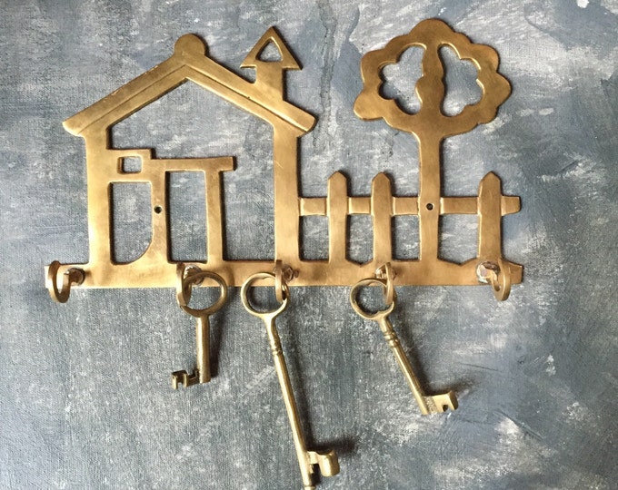Vintage Brass Key Holder Solid Brass Vintage Key Rack, House Key