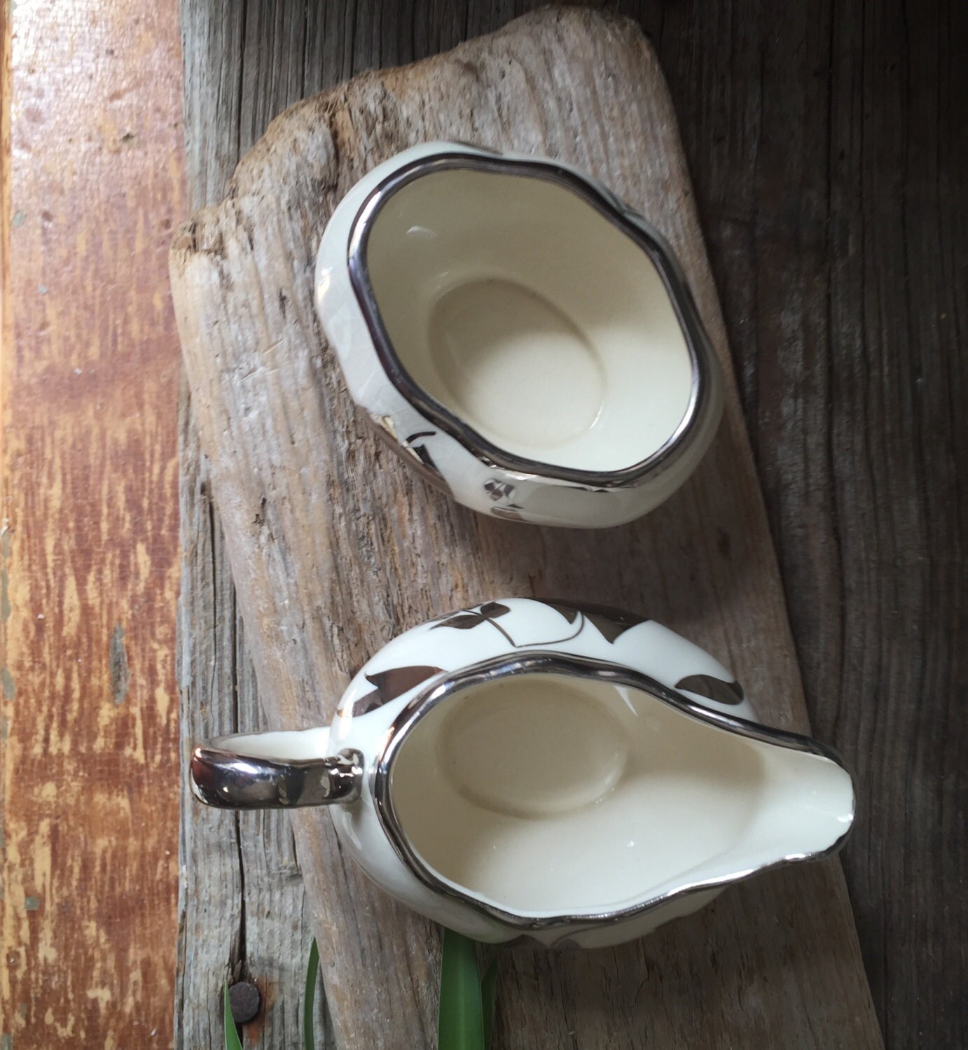 Sandland Sugar Bowl and Creamer Set Vintage Stackable Silver Etsy Canada