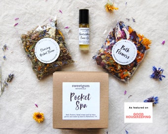 Pocket Spa, Tiny Self Care Box, Herbal Spa Gift Set