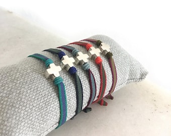 シルバー クロスチャーム ブレスレット スターリングシルバーのクロスチャームブレスレット - Etsy 日本
