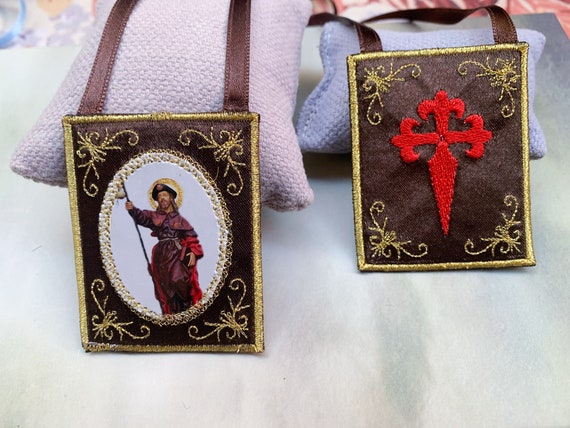 St. James cloth scapular / home decor/wall hanging.