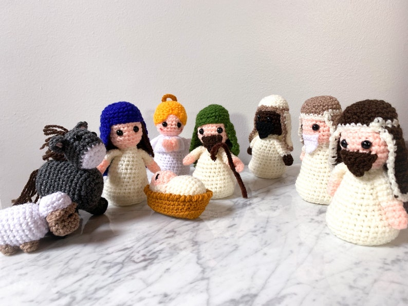 OFFicial Crochet Nativity 9 piece set amigurumi made Gorgeous Mexico in