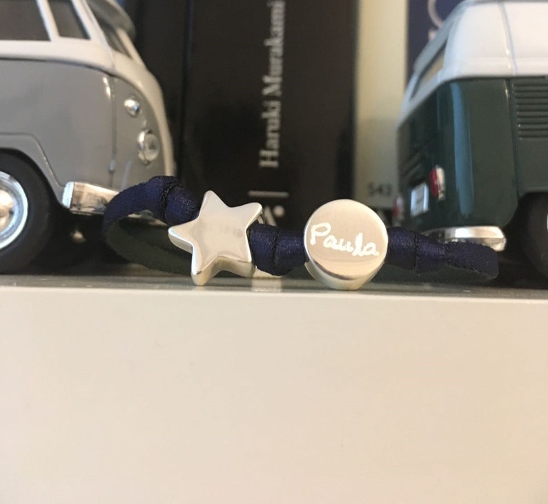 Sterling Silver Bracelet Star and Circle personalized.