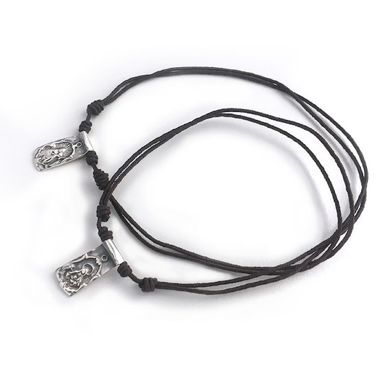 Traditional SCAPULAR for men/ Sterling silver and cord.