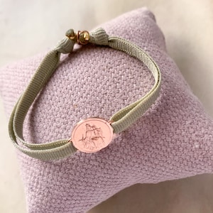 Rose gold Scapular Stretch Bracelet/Our Lady of Mount Carmel/Sterling silver