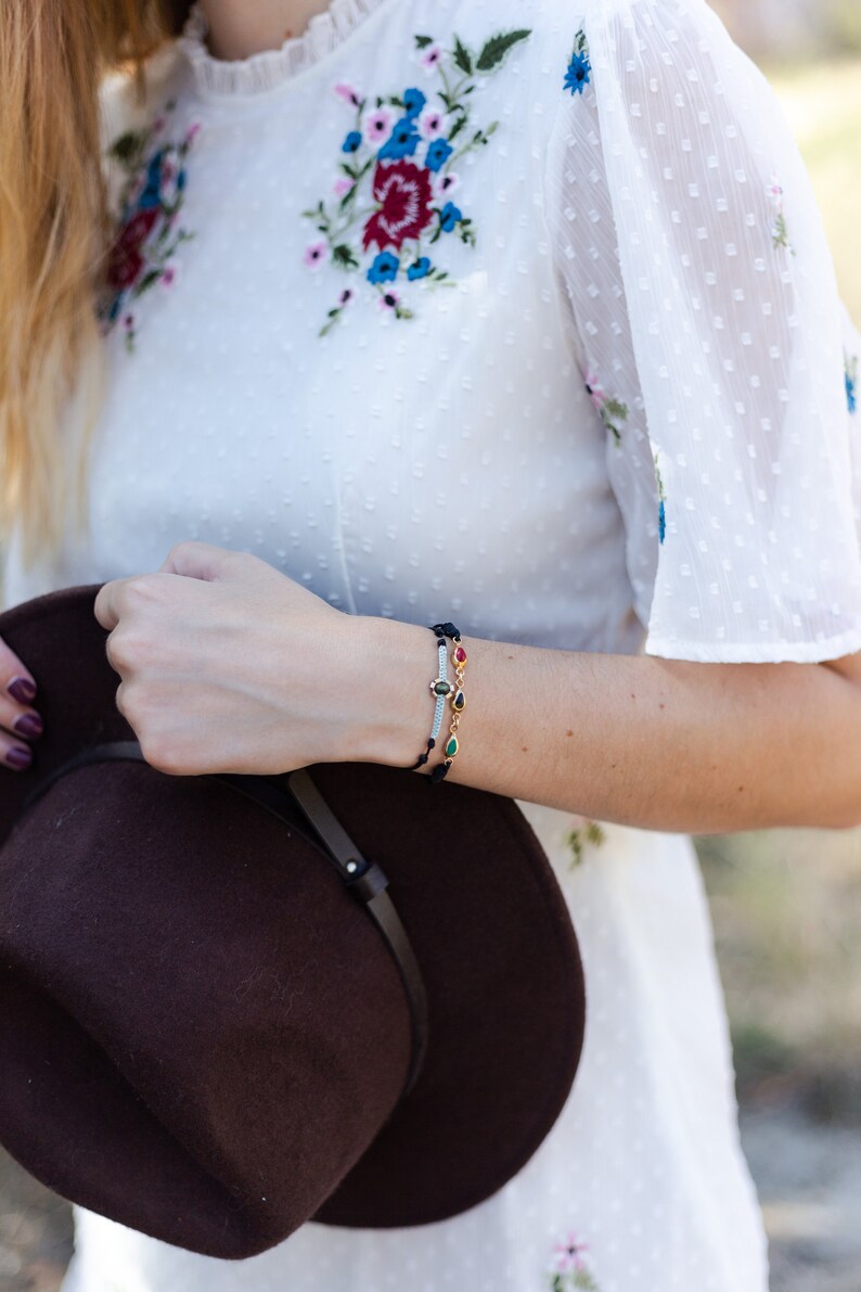 Bracelet MARGHERITA daisy Easter gift tourmalinemacram\u00e9.