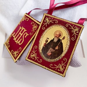 Cloth scapular for the home/Saint Benedict/Patron Saint of Europe.